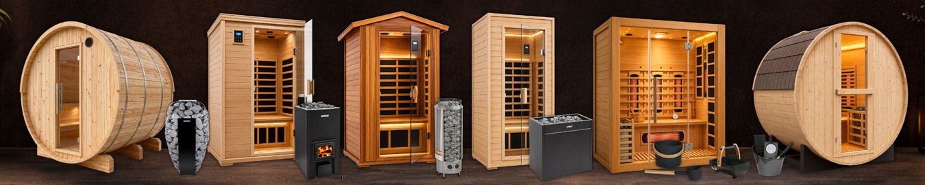 Premium home sauna with warm wood interior and ambient lighting for daily recovery use