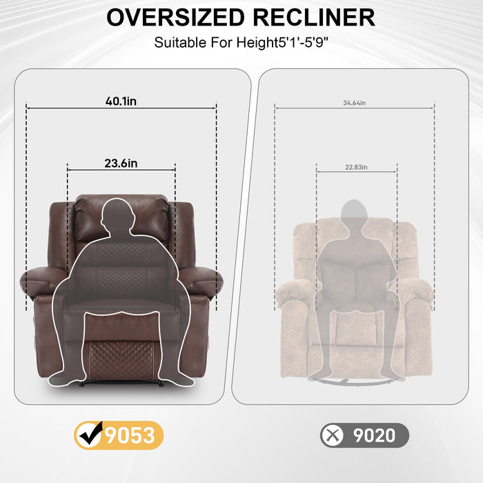 Oversized Massage Recliner Chair with Heat, 8-Point Vibration and 160° Manual Recline (330 lb Capacity)
