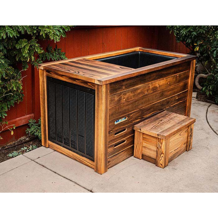 Kooru Handcrafted Redwood Cold Plunge Tub with Integrated Chiller and Ozone System