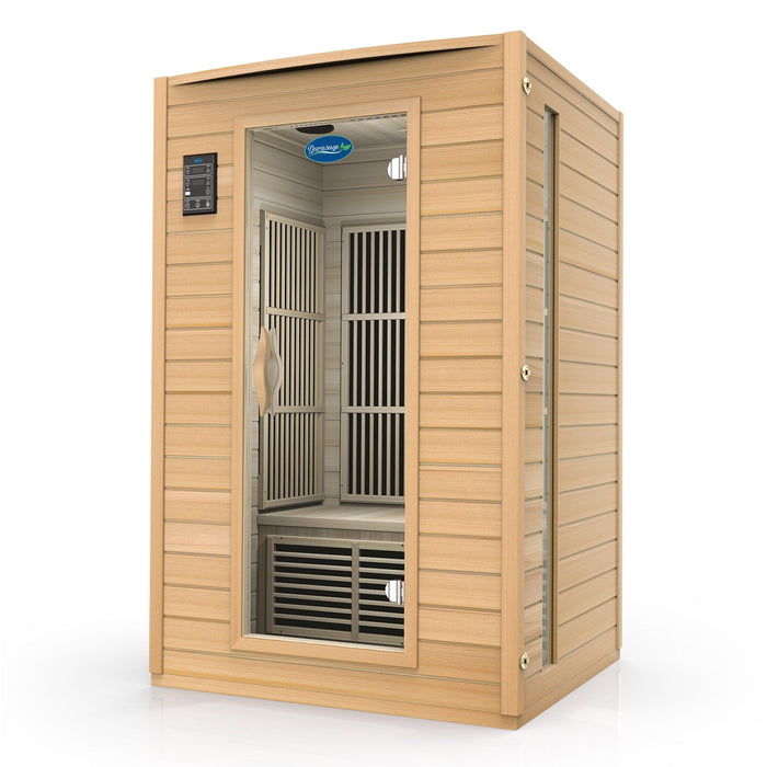 2 Person Infrared Sauna with Carbon Heating Panels and LED Lighting