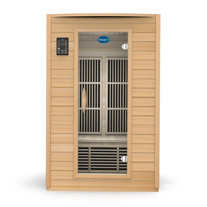 2 Person Infrared Sauna with Carbon Heating Panels and LED Lighting