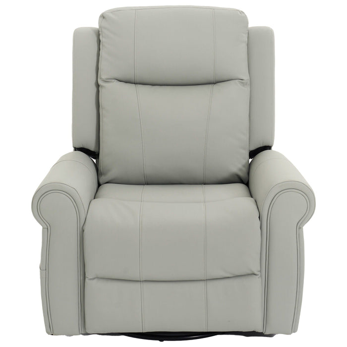 Swivel Massage Recliner Chair with Heat, 270° Rotation & Dual Recline Positions