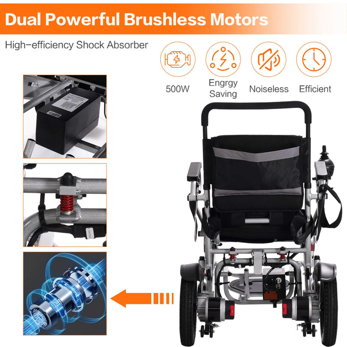 Power Wheelchair for Seniors and Disabled, Light-Weight and Foldable, Suitable for All Terrain