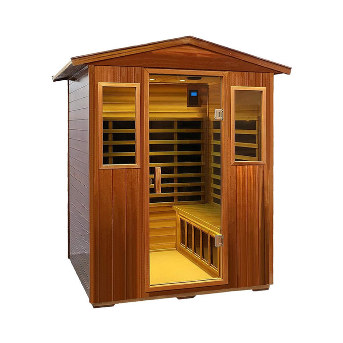 4 Person Outdoor Infrared Sauna with Bluetooth Audio and LED Display