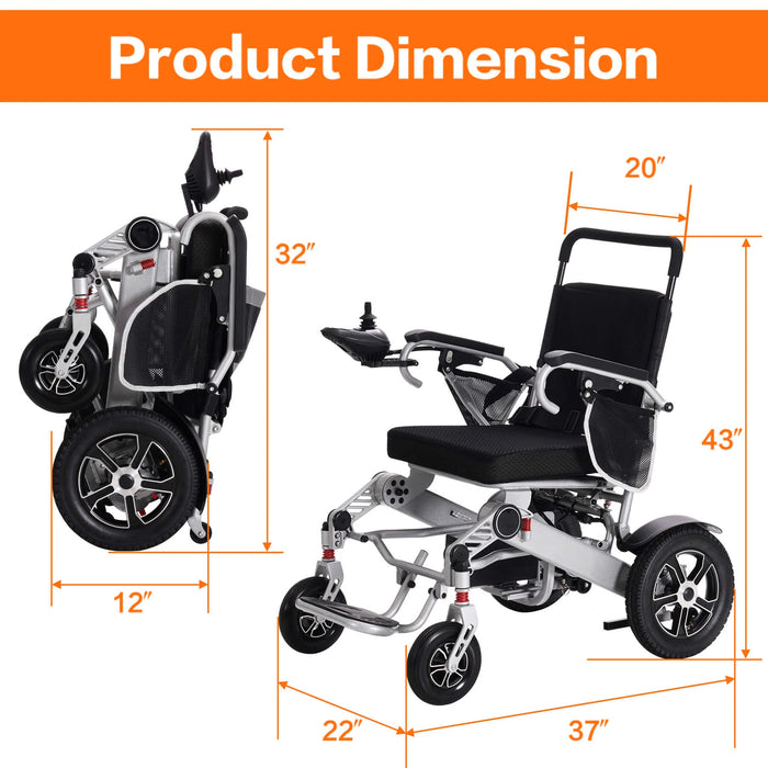 Power Wheelchair for Seniors and Disabled, Light-Weight and Foldable, Suitable for All Terrain