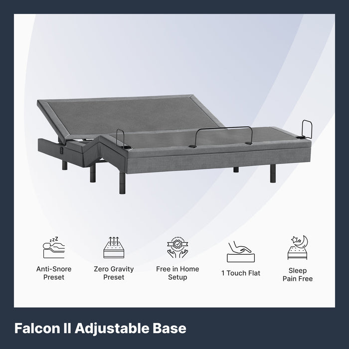 Falcon II Adjustable Bed Frame with Lumbar Support and Dual Massage