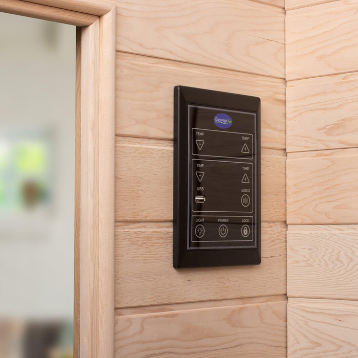 2 Person Infrared Sauna with Carbon Heating Panels and LED Lighting
