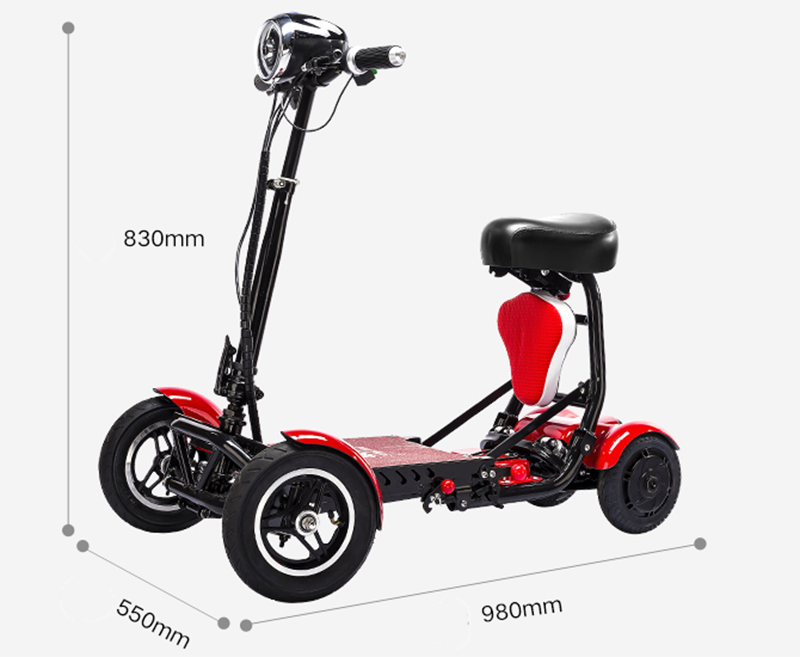 Folding 4-Wheel Electric Mobility Scooter Compact Adult Transport Bike for Elderly & Daily Use