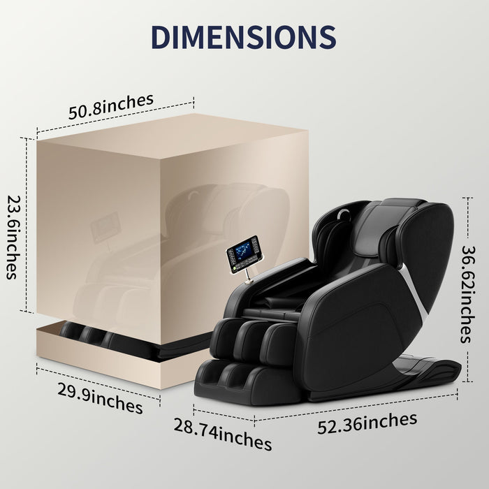 Full Body Zero Gravity Massage Chair with Air Compression, Foot Roller, Heat and Bluetooth