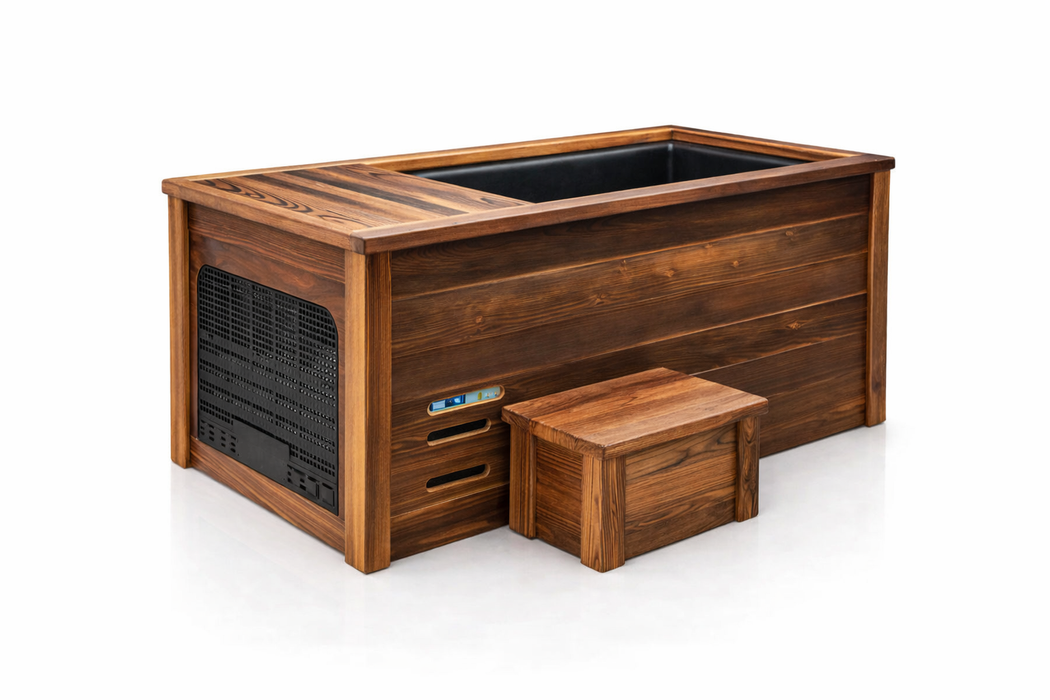 Kooru Handcrafted Redwood Cold Plunge Tub with Integrated Chiller and Ozone System