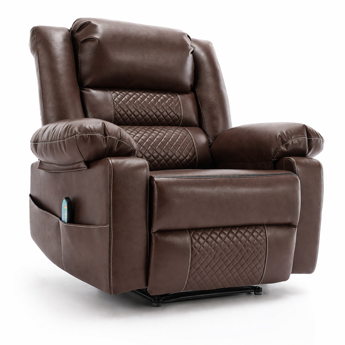 Oversized Massage Recliner Chair with Heat, 8-Point Vibration and 160° Manual Recline (330 lb Capacity)