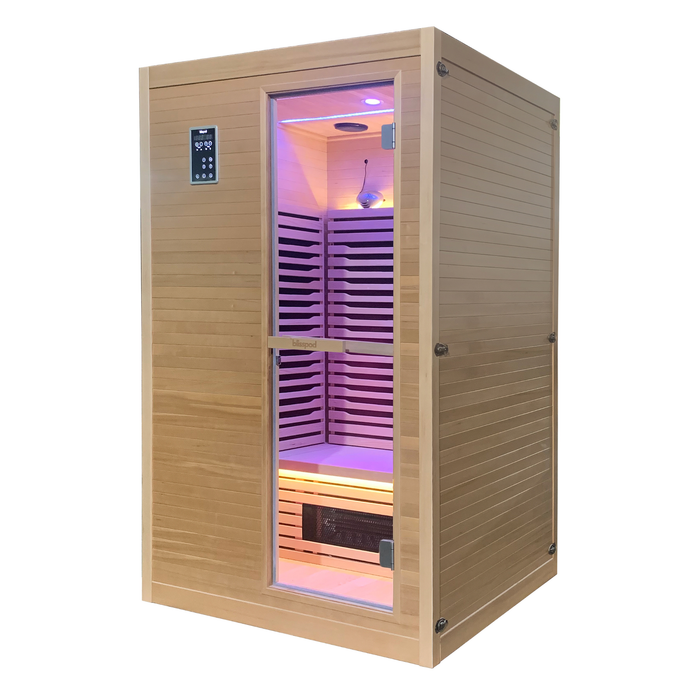 Blisspod Helsinki 2 Person Full Spectrum Infrared Sauna with Red Light Therapy and Chromotherapy