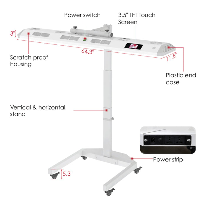 Total Spectrum ULTRA LED Light Panel with 480 LEDs and Adjustable Stand