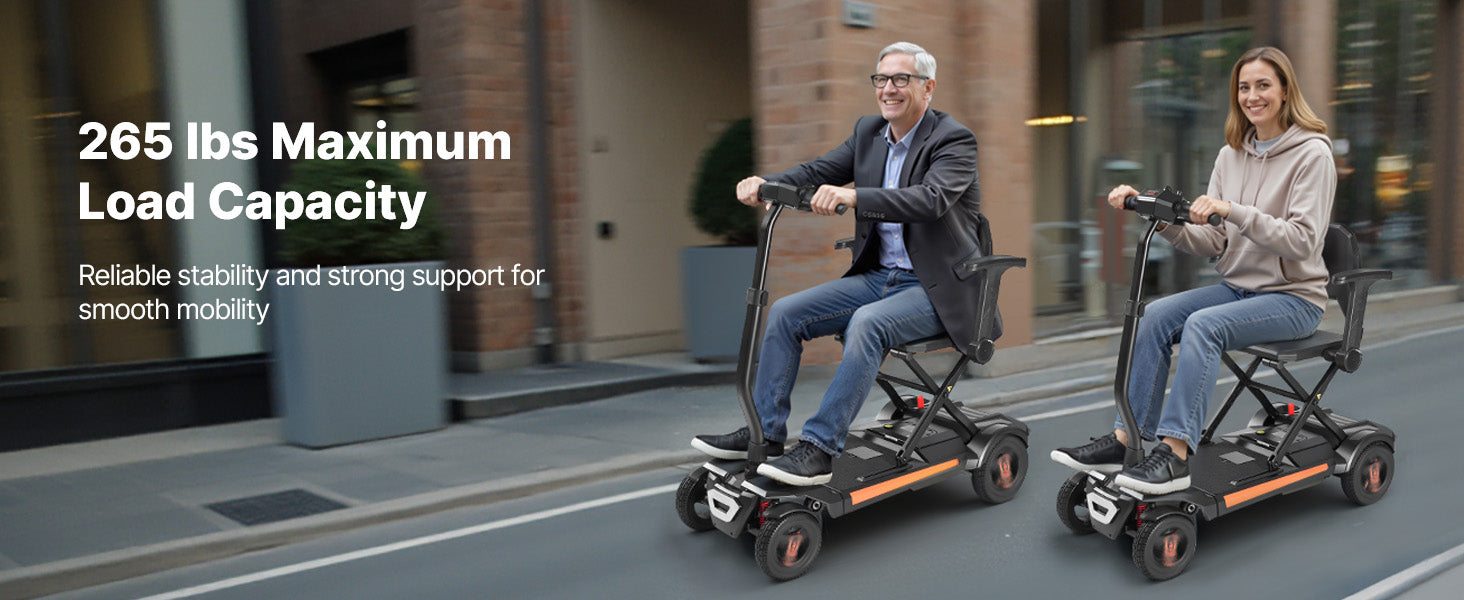 VEVOR 4-Wheel Folding Electric Mobility Scooter with 9.3 Mile Range