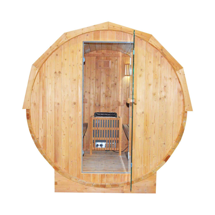 Premium Outdoor Barrel Sauna with 4.5kW Heater and Carbonized Spruce Wood
