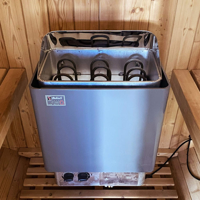 Premium Outdoor Barrel Sauna with 4.5kW Heater and Carbonized Spruce Wood