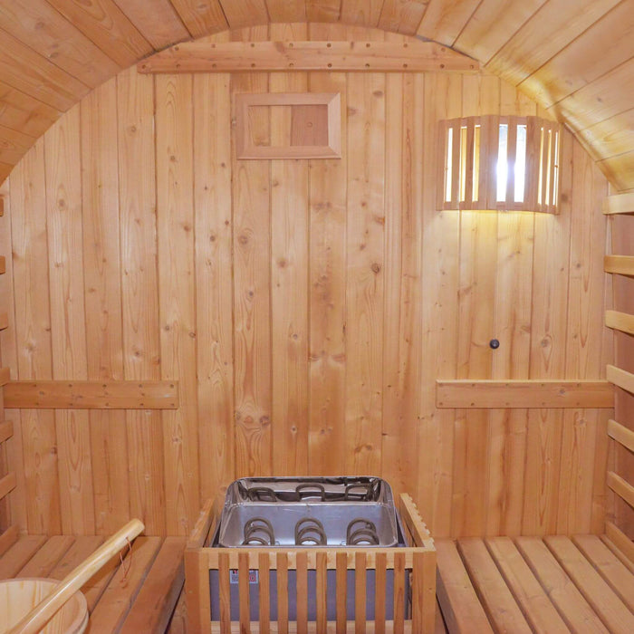 Premium Outdoor Barrel Sauna with 4.5kW Heater and Carbonized Spruce Wood