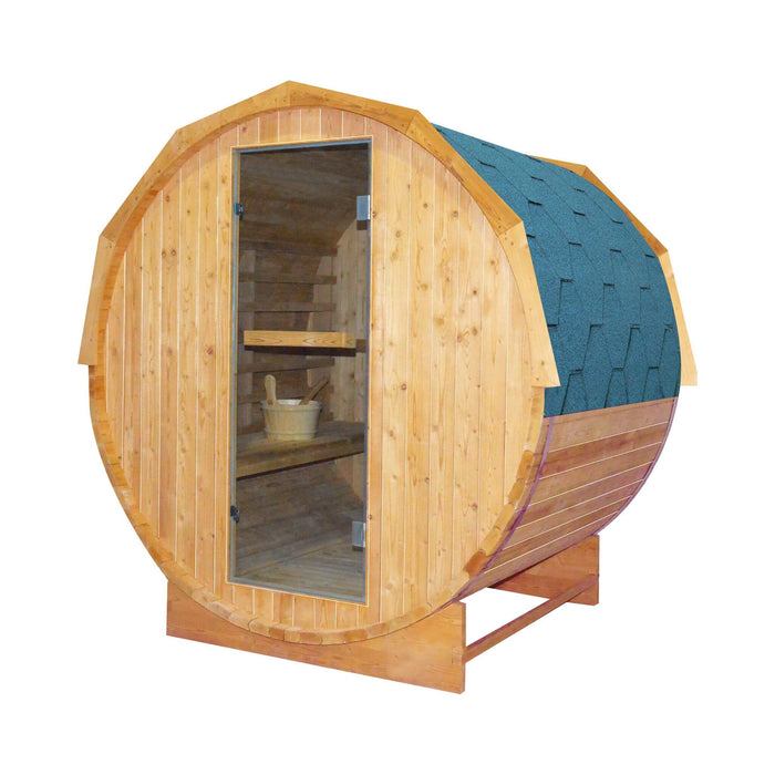 Premium Outdoor Barrel Sauna with 4.5kW Heater and Carbonized Spruce Wood