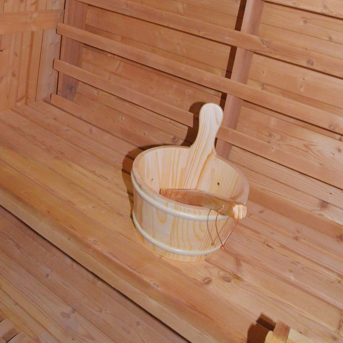 Premium Outdoor Barrel Sauna with 4.5kW Heater and Carbonized Spruce Wood