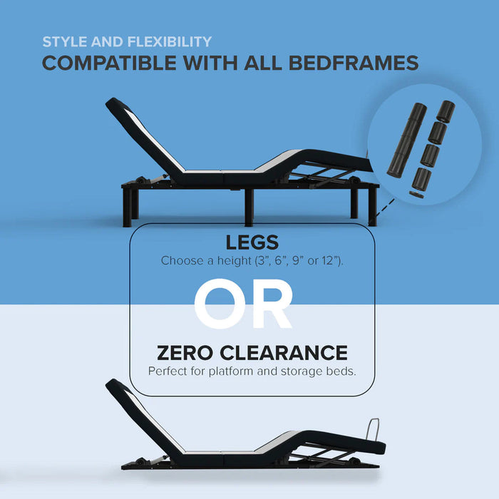 Wireless Plus Adjustable Bed Base with Massage and Underbed Lighting