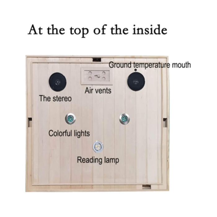 2 Person Infrared Sauna with Hemlock Wood, Low EMF Heating and Glass Door