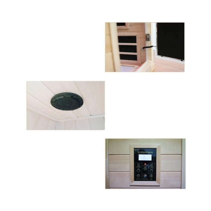 2 Person Infrared Sauna with Hemlock Wood, Low EMF Heating and Glass Door