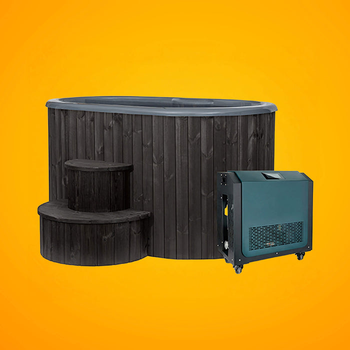 SaunaLife 2-Person Cold Plunge Tub with Integrated Chiller and Heater System (Model S2NC/BC)