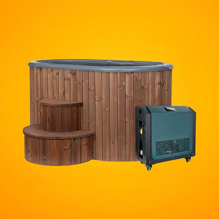 SaunaLife 2-Person Cold Plunge Tub with Integrated Chiller and Heater System (Model S2NC/BC)