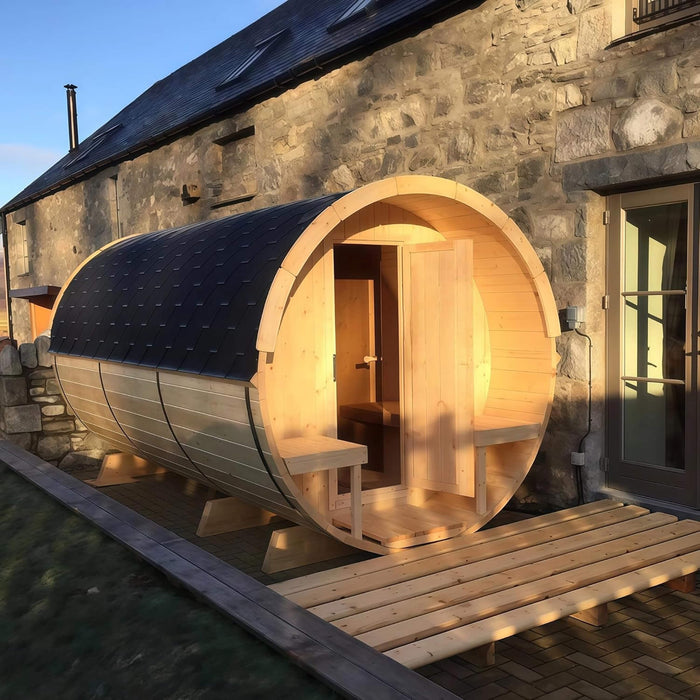 Thermora Premium 2 Person Outdoor Barrel Sauna with 4.5kW Heater
