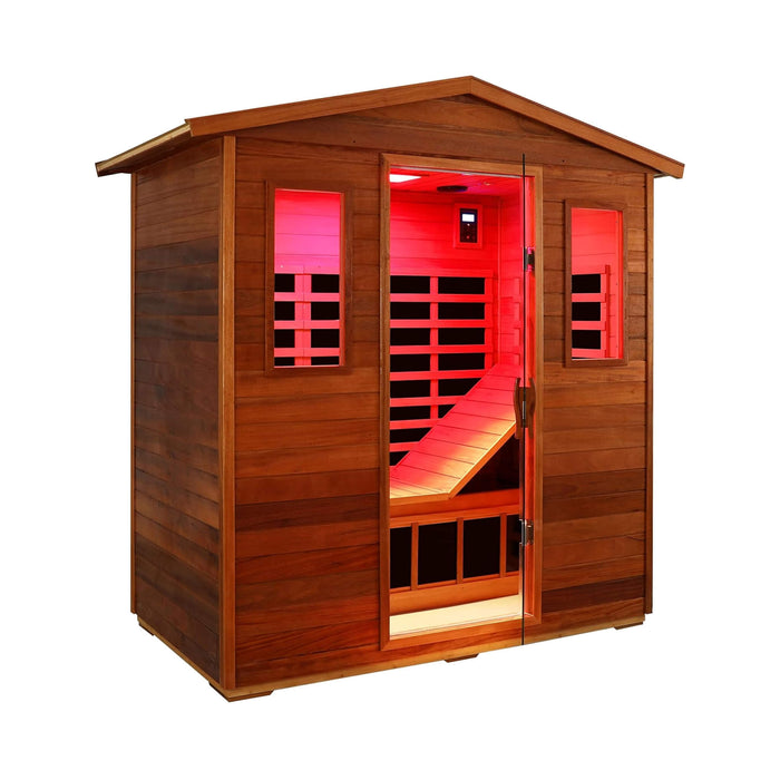 3 Person Outdoor Infrared Sauna with Full Spectrum Heating, Ultra Low EMF and Bluetooth Speakers