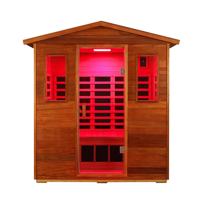 3 Person Outdoor Infrared Sauna with Full Spectrum Heating, Ultra Low EMF and Bluetooth Speakers