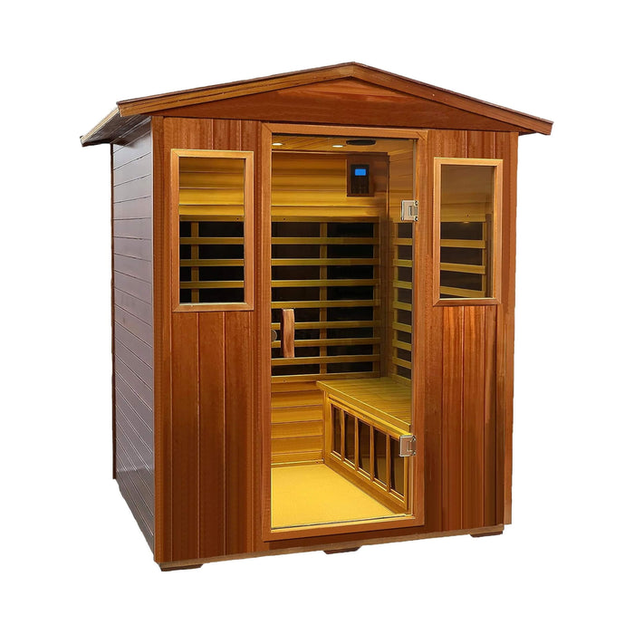 4 Person Outdoor Infrared Sauna with Full Spectrum Heating, Ultra Low EMF and Bluetooth Speakers