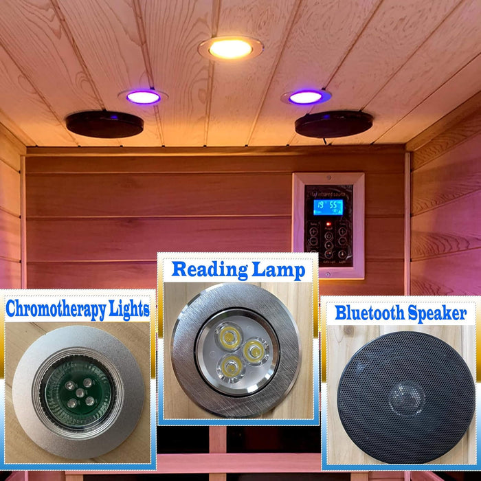 1 Person Outdoor Infrared Sauna with Cedar Wood and Bluetooth Audio