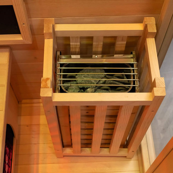 Rövia Luma 2 Person Indoor Hybrid Sauna with Infrared and 3.5kW Steam Heating